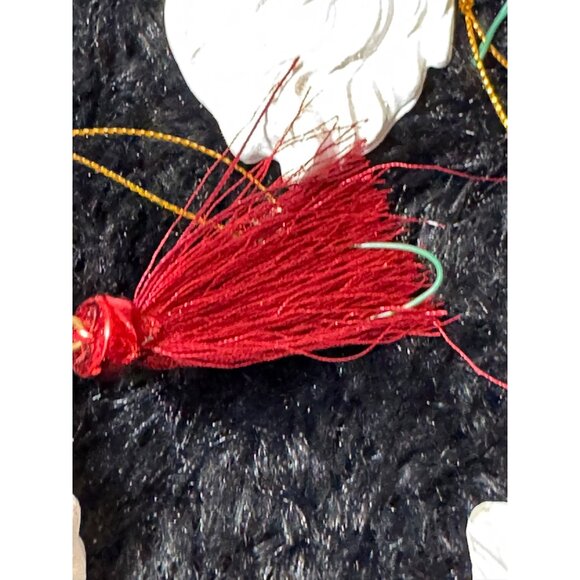 Vintage Handcrafted Santa Claus Ornament Set Of 5 With Red Hats & White Beards - Picture 8 of 12